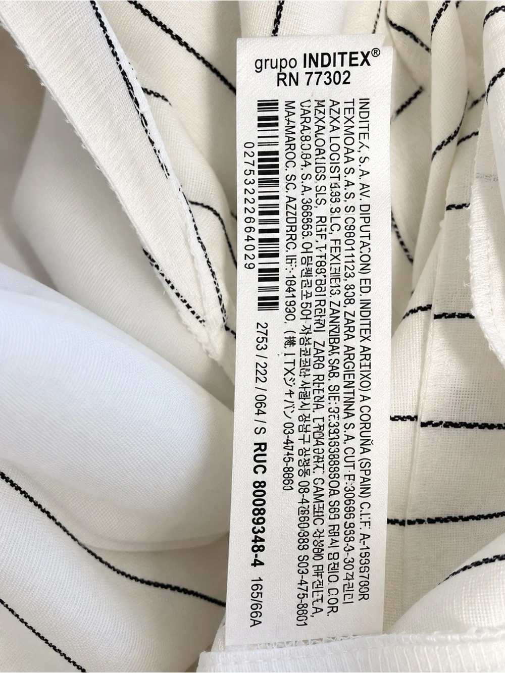 ZARA White Pinstripe Linen Wide Leg Pants – Size S